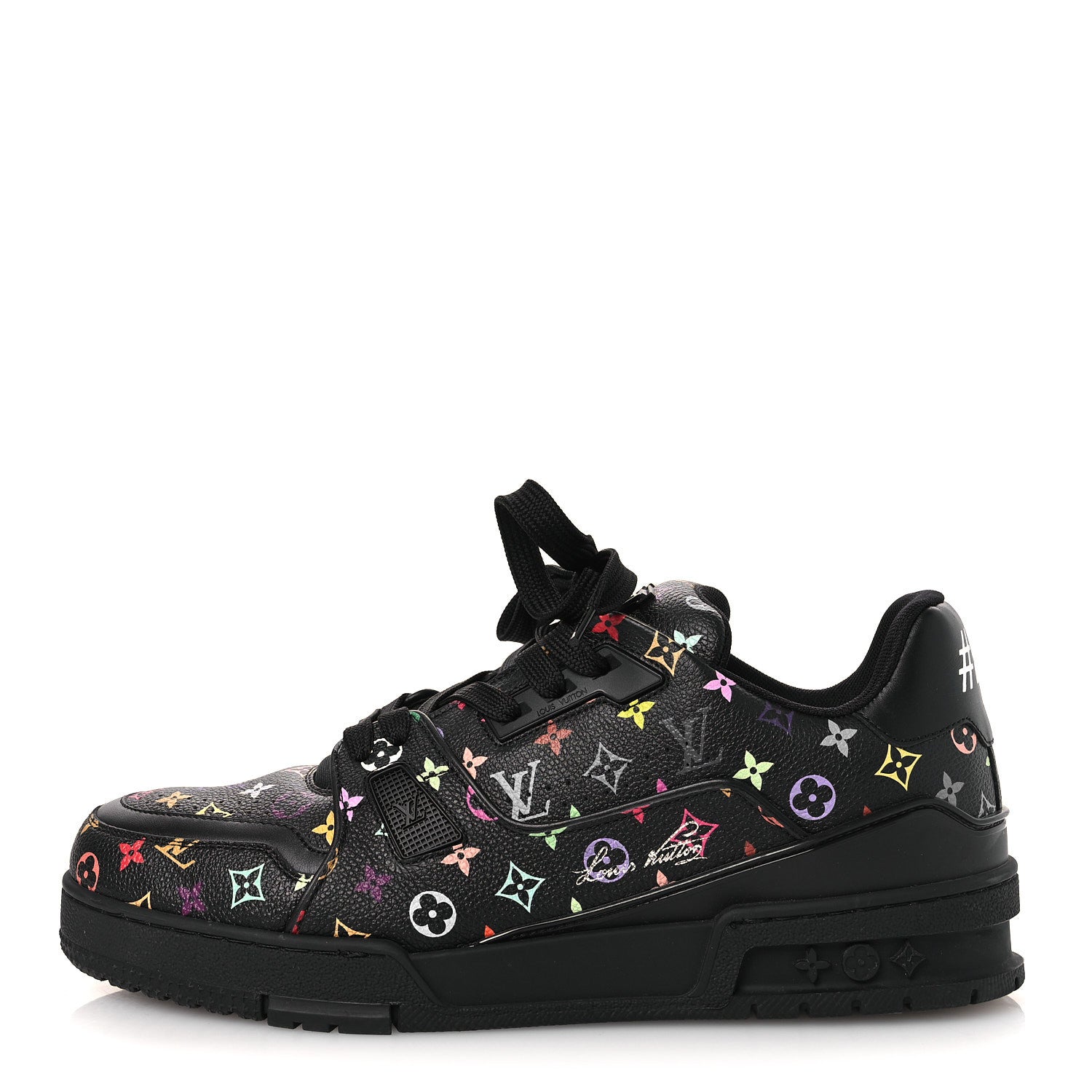 Louis Vuitton LV X TM Calfskin Monogram Multicolor Womens LV Trainer Sneakers 40 Black 1 of 10