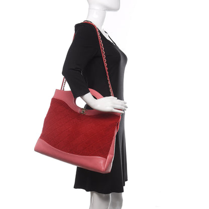 Chanel Calfskin Wool Large 31 Shopping Bag Red Pink 2 of 10