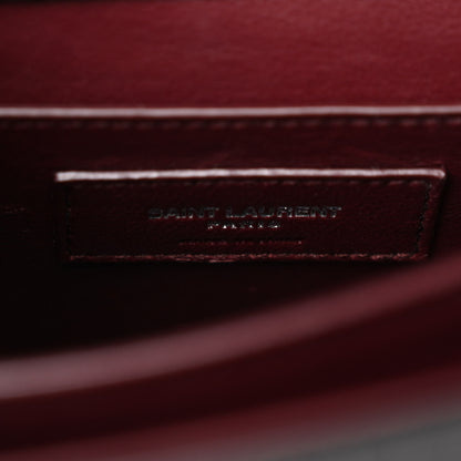 Saint Laurent Calfskin Crocodile Embossed Medium Classic Monogram Cassandra Top Handle Black 6 of 9