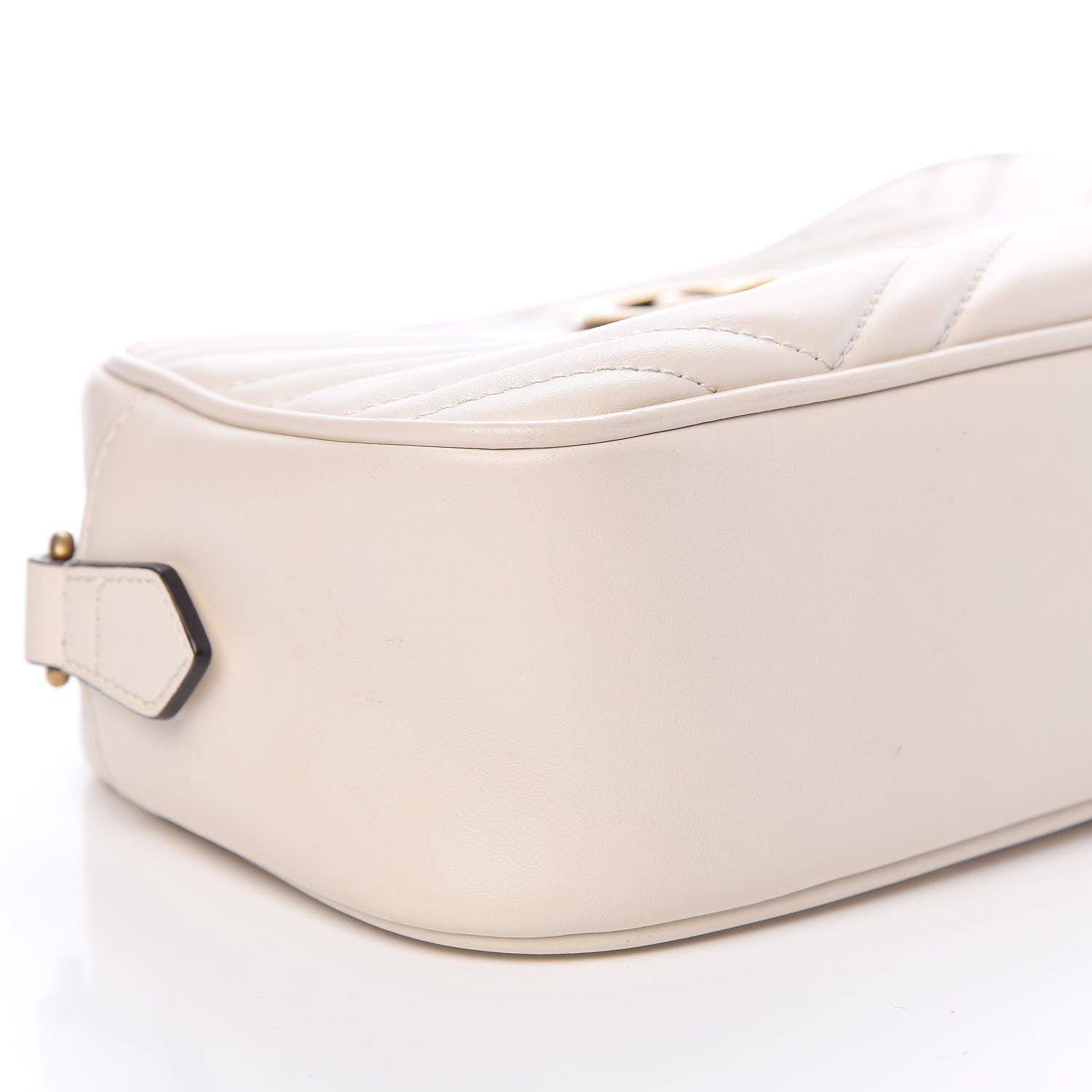 Gucci Calfskin Matelasse Small GG Marmont Chain Shoulder Bag White 6 of 11