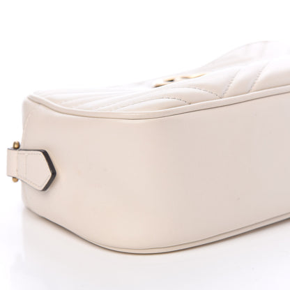 Gucci Calfskin Matelasse Small GG Marmont Chain Shoulder Bag White 6 of 11