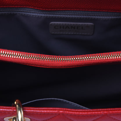 Chanel Caviar Quilted Grand Shopping Tote GST Red 18 of 19