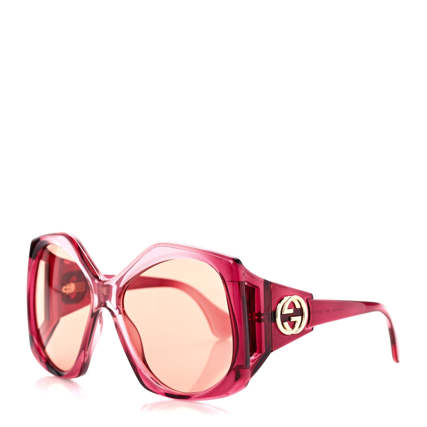 Acetate Round Sunglasses GG0875S Burgundy Orange