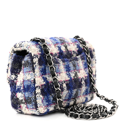 Chanel Tweed Quilted Mini Rectangular Flap Blue Multicolor 3 of 11