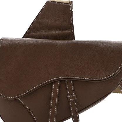 Christian Dior Grained Calfskin Kim Jones Saddle Bag Brown 8 of 10
