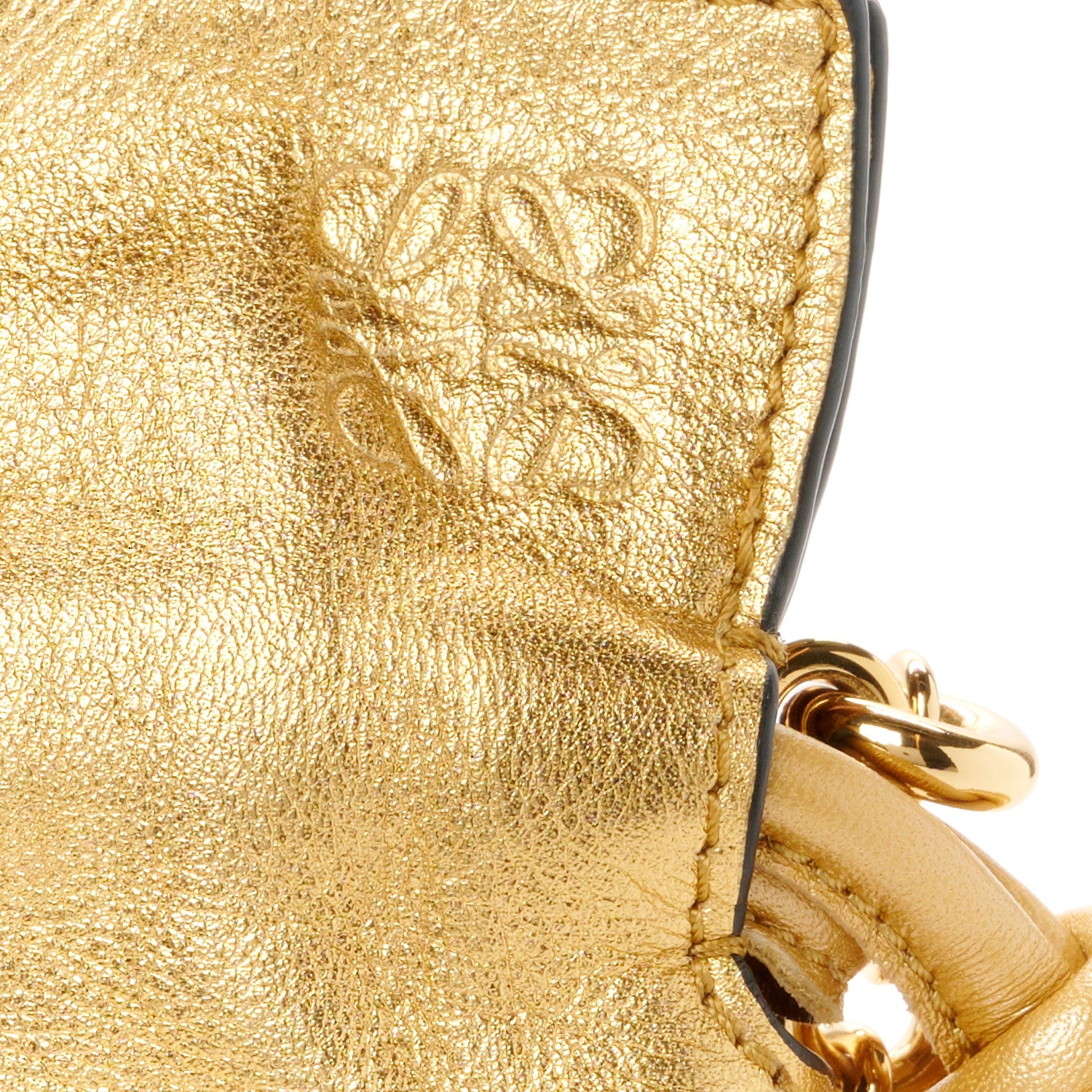 Loewe Metallic Calfskin Mini Chain Flamenco Knot Clutch Gold 8 of 11