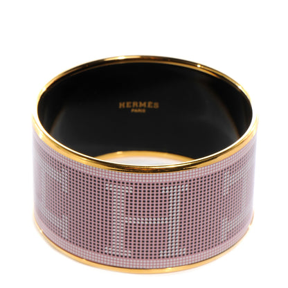 Hermes Enamel Recherche H Printed Extra Wide Bracelet 65 1 of 5