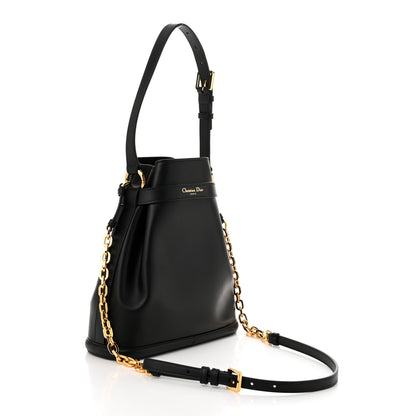 Christian Dior Calfskin CD Embossed Medium C'est Chain Bucket Bag Black 3 of 9