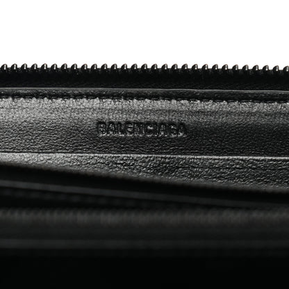 Balenciaga Grained Calfskin Neo Classic Continental Zip Around Wallet Black 6 of 8