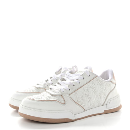 Christian Dior CHRISTIAN DIOR Calfskin Oblique Laser Perforated Dior One Low Sneakers 36.5 Off White Nude 3 of 8