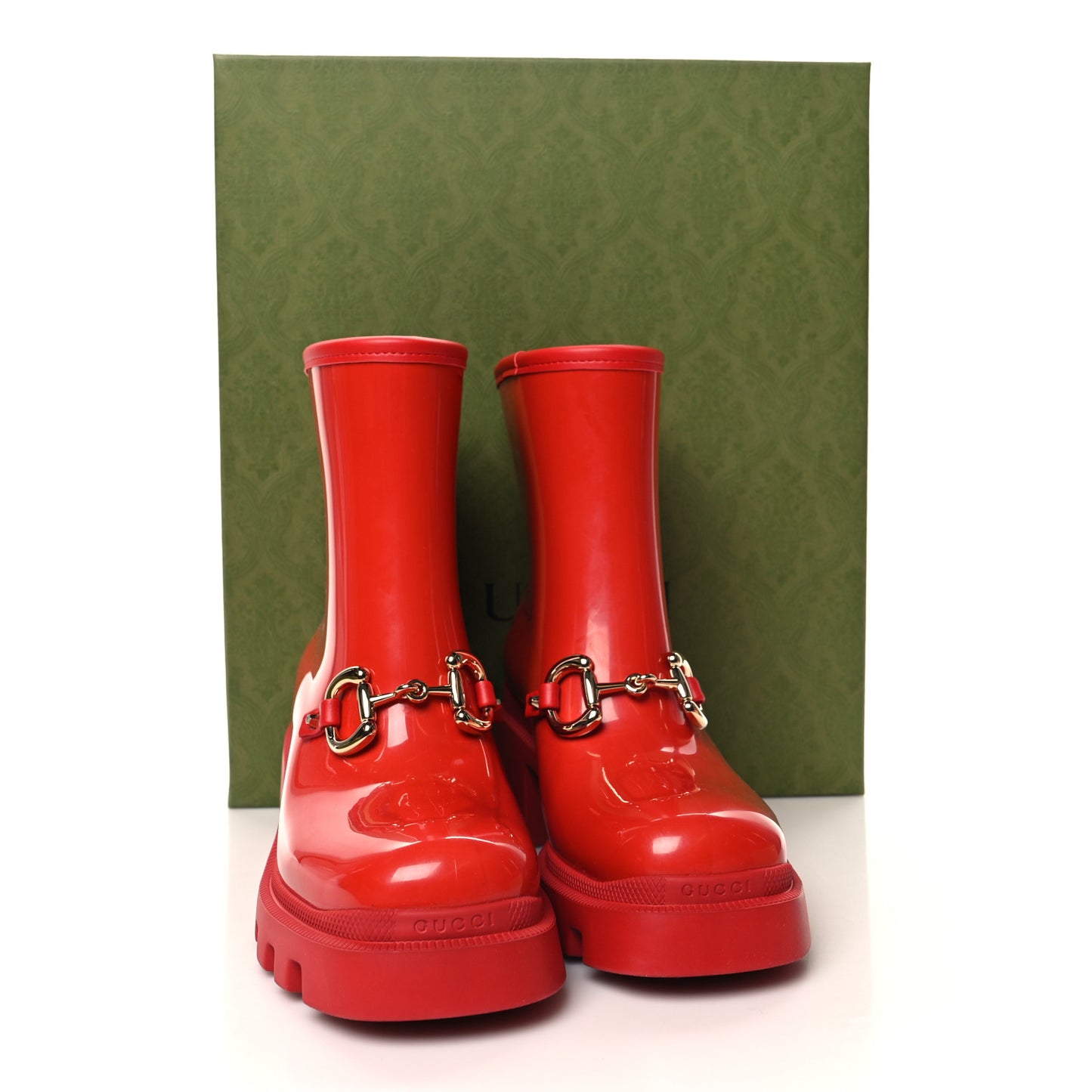 Rubber Womens Horsebit Ankle Boots 37 Maple Red