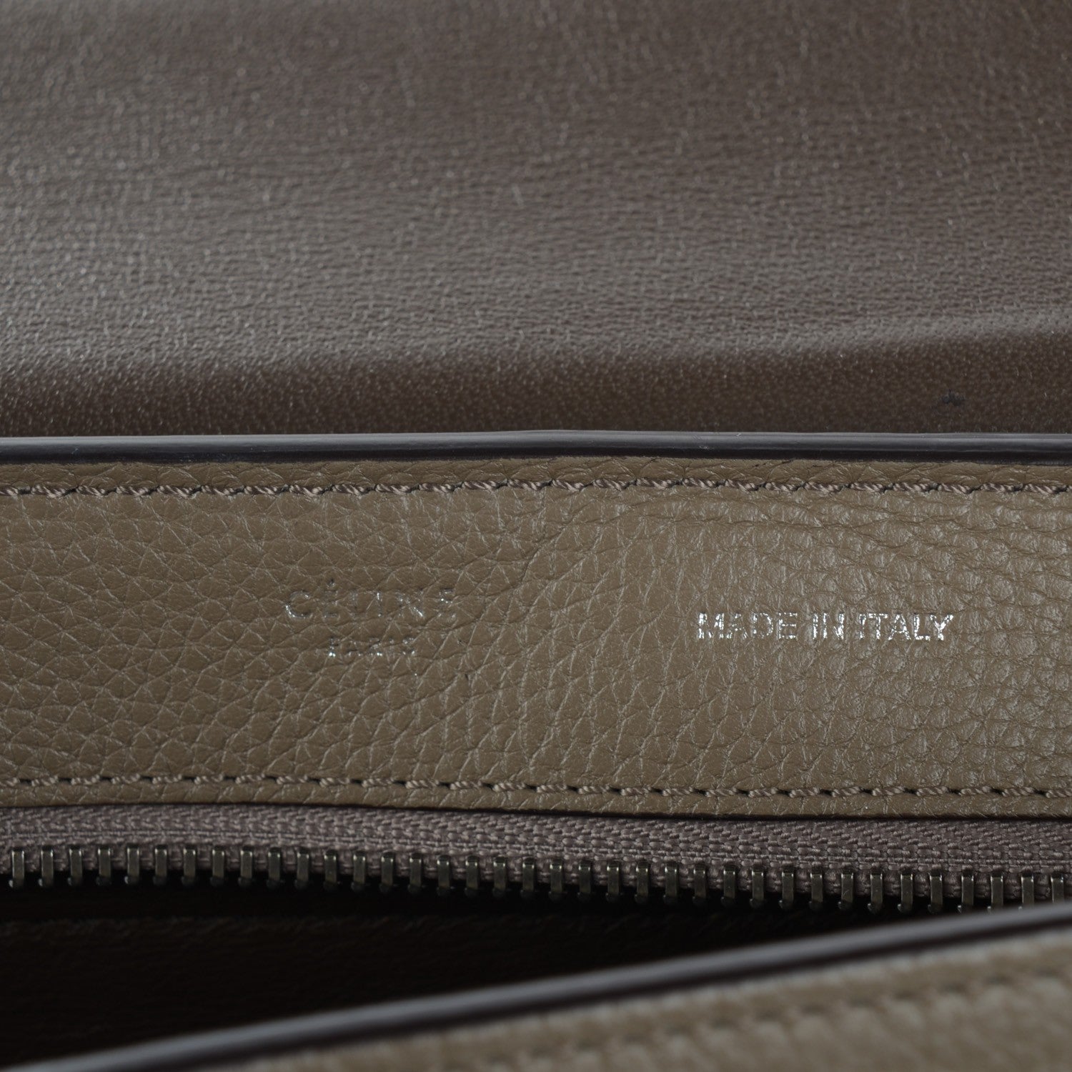 Celine Drummed Calfskin Suede Medium Trapeze Souris 5 of 8