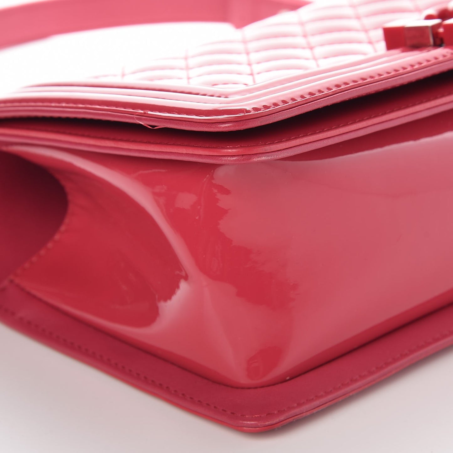 Patent Calfskin Medium Plexiglass Boy Flap Pink