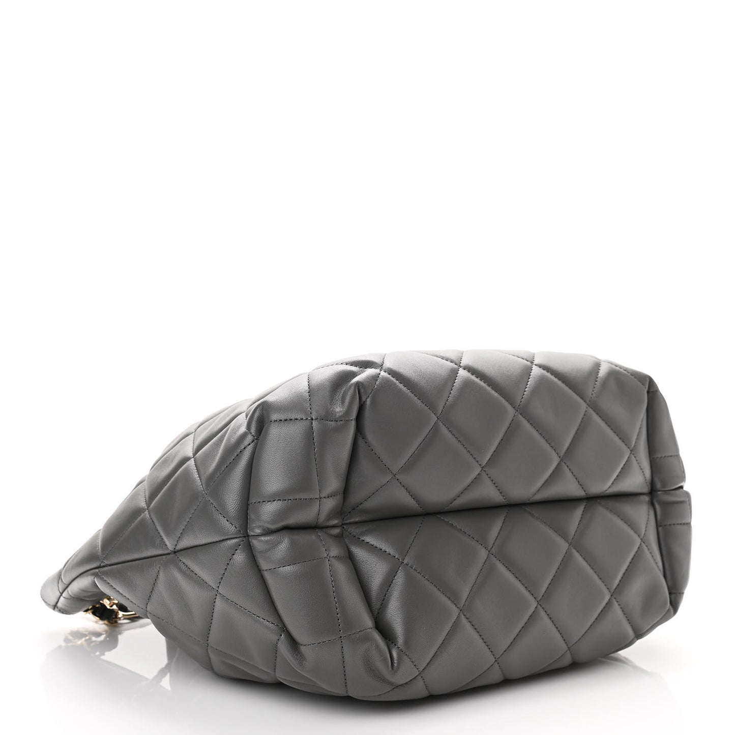 Lambskin Quilted CC Dweller Drawstring Tote Grey