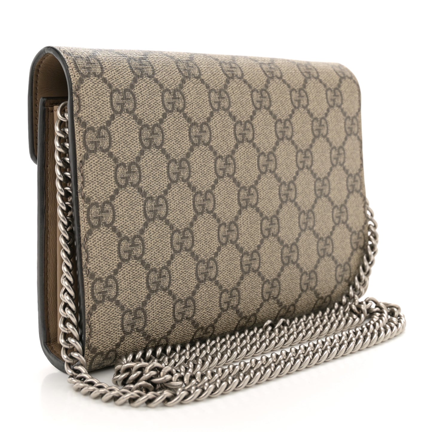 GG Supreme Monogram Mini Dionysus Chain Wallet Beige Taupe