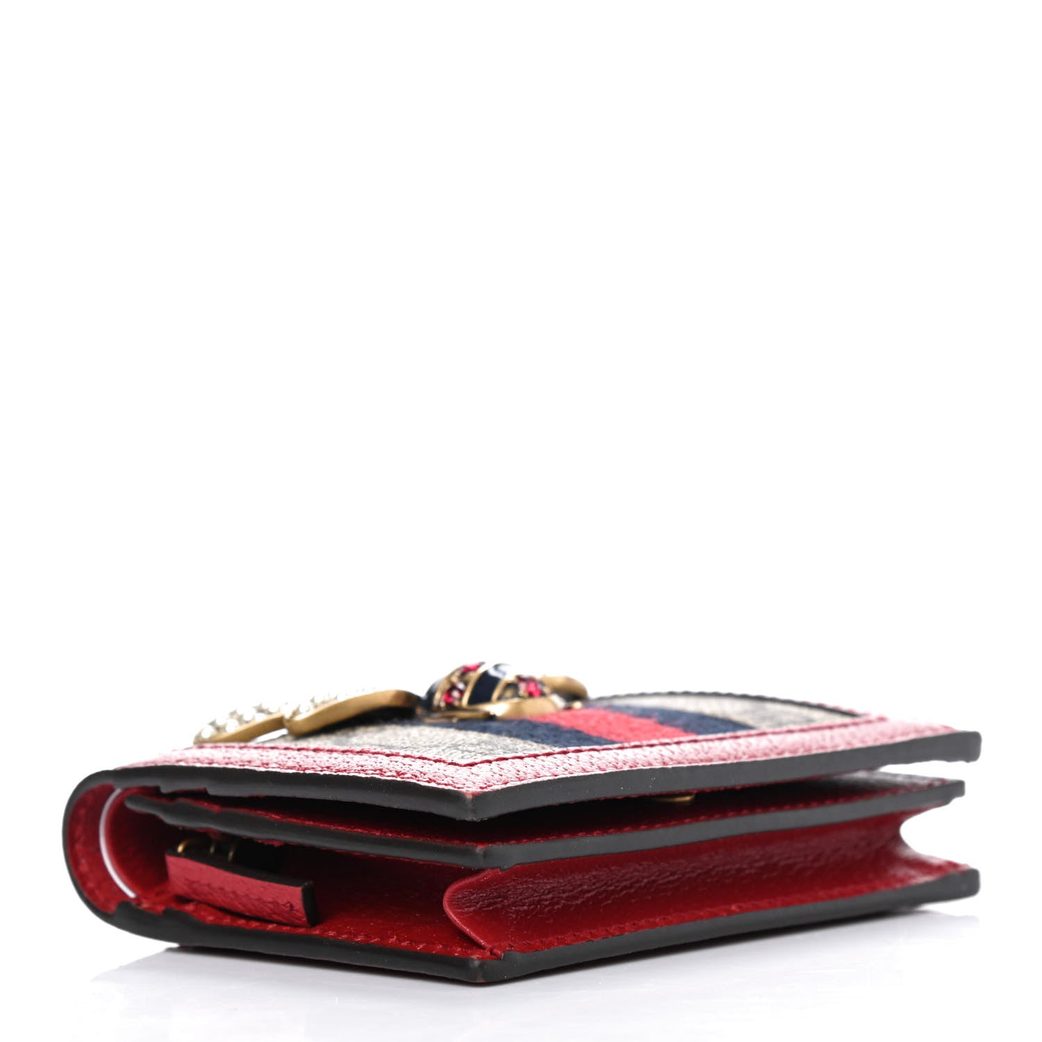 Gucci GG Supreme Monogram Queen Margaret Card Case Red 3 of 4