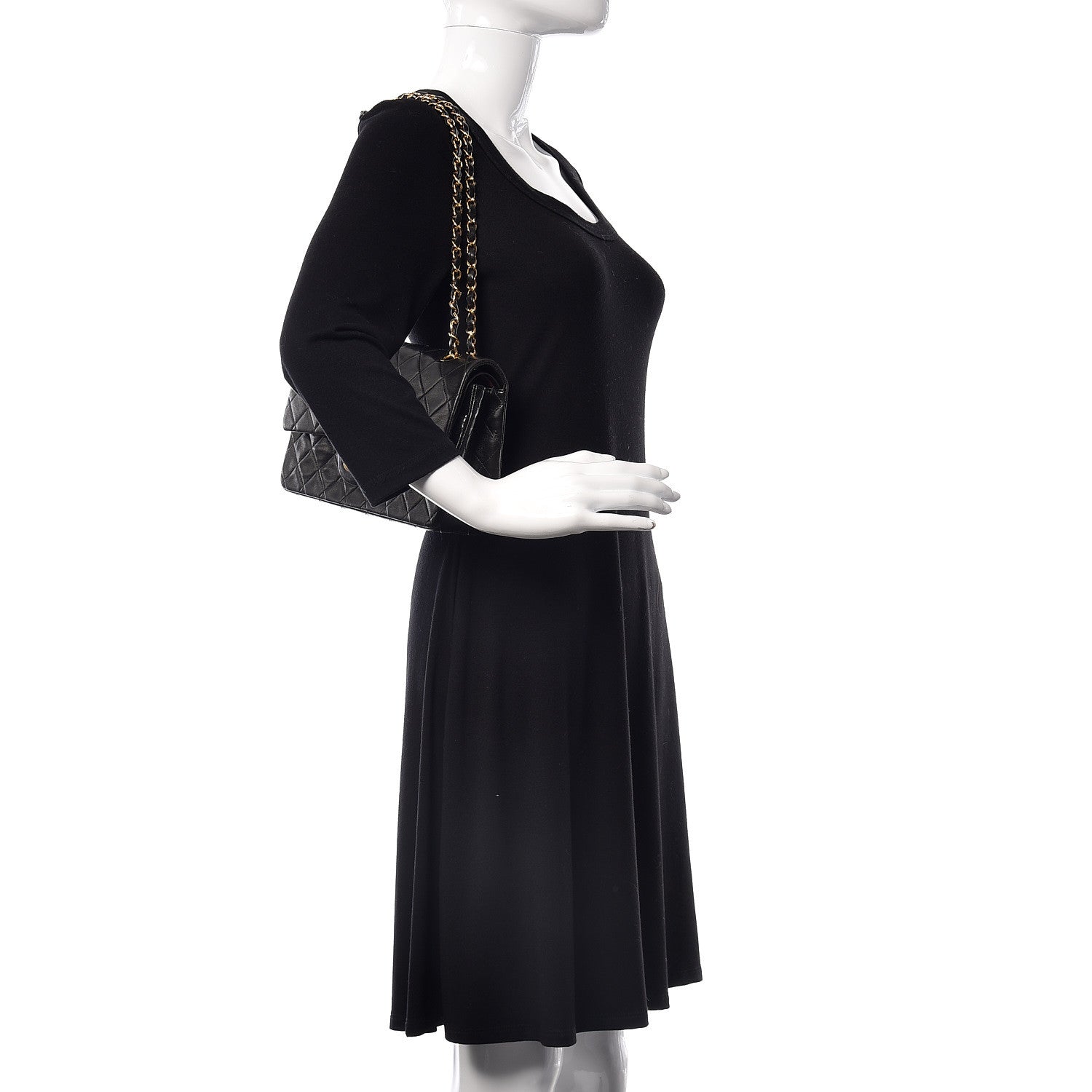 Chanel Lambskin Quilted Medium Double Flap Black 2 of 17