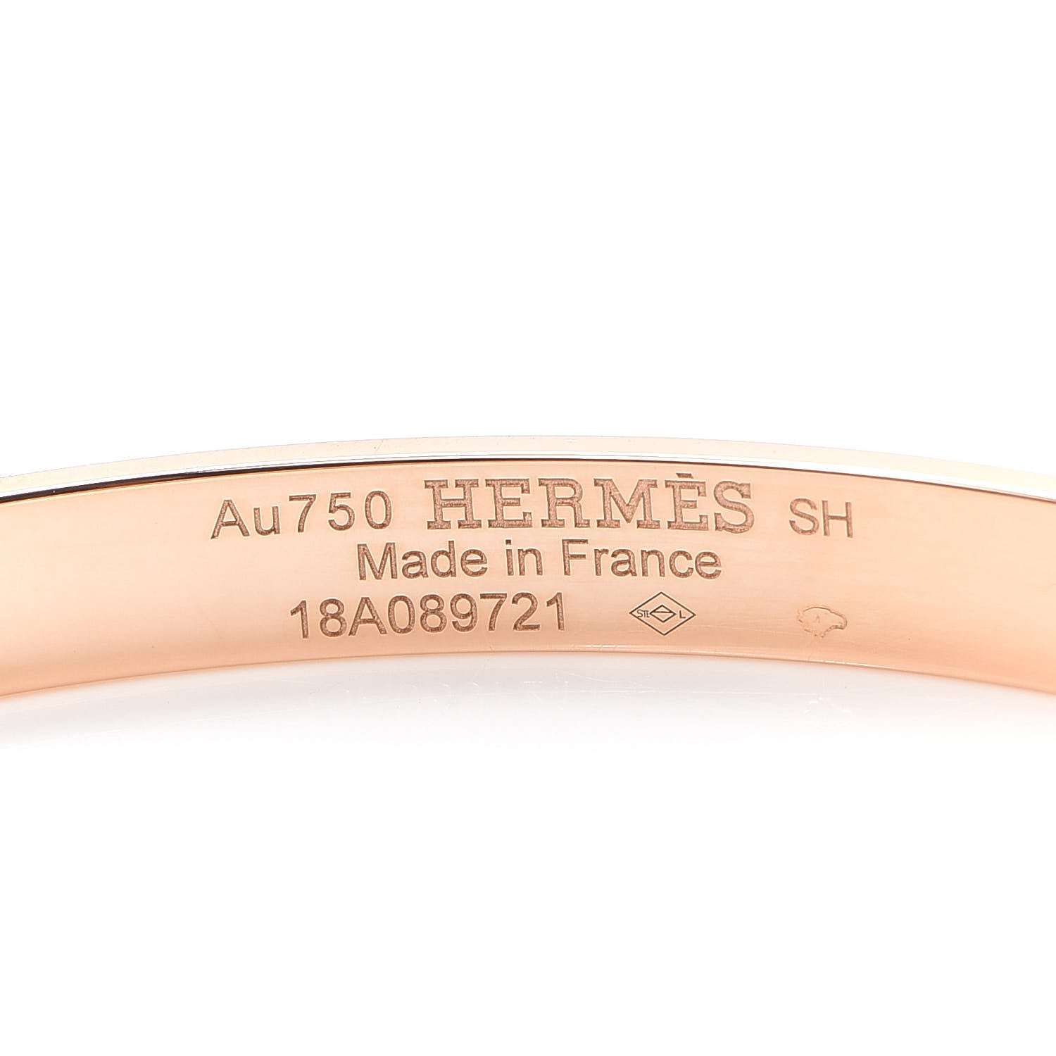 Hermes 18K Rose Gold Diamond PM H D'Ancre Bracelet SH 4 of 6