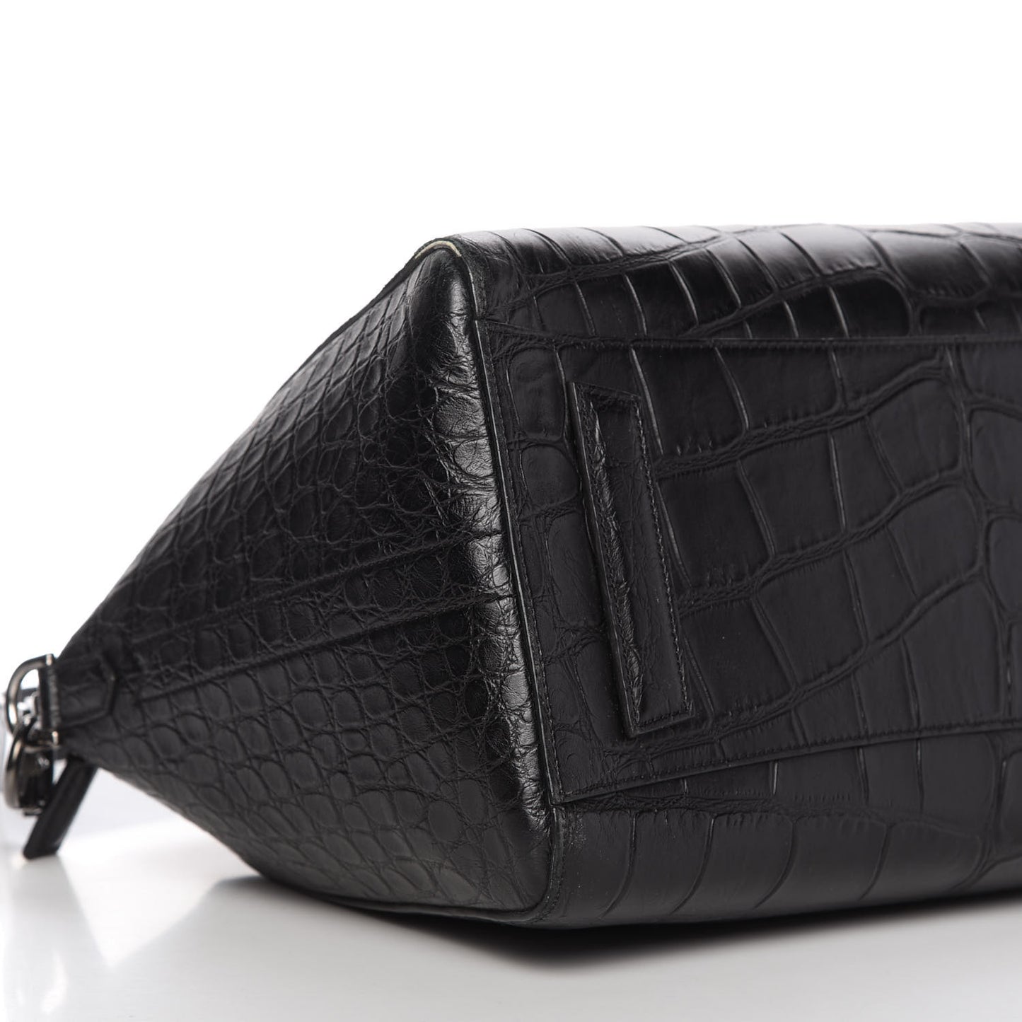 Calfskin Crocodile Embossed 3D Stud Medium Antigona Black