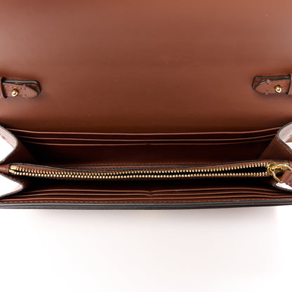 Burberry Grained Calfskin Embossed Logo Henley Wallet On Chain Tan 5 of 9