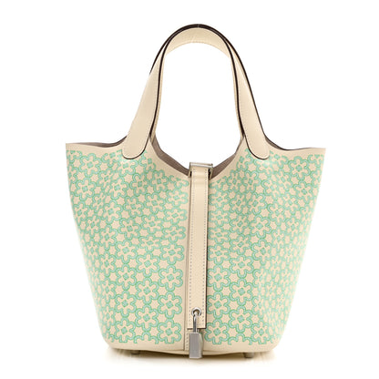 Hermes Swift Lucky Daisy Picotin Lock 18 PM Nata Vert 1 of 11