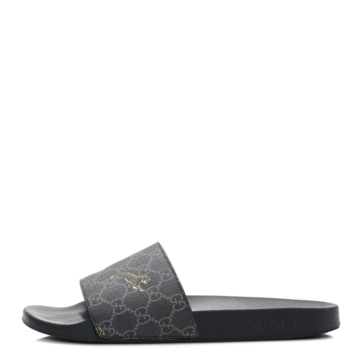 Gucci GG Supreme Monogram Tigers Mens Slide Sandals 10 Black Multicolor 1 of 7