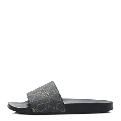 Gucci GG Supreme Monogram Tigers Mens Slide Sandals 10 Black Multicolor 1 of 7