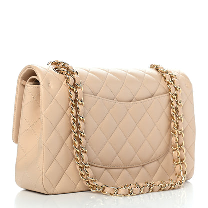 Chanel Lambskin Quilted Medium Double Flap Beige 3 of 9