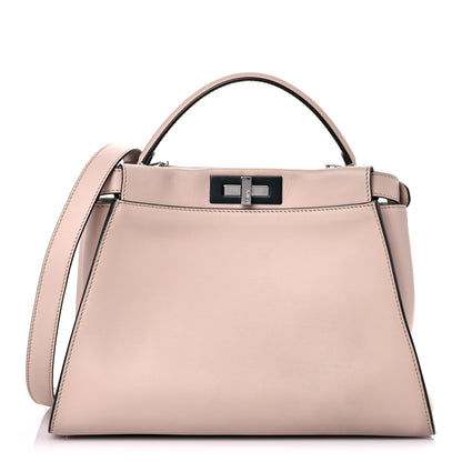Fendi Vitello Seta Shiny Nappa Medium Peekaboo Iconic Satchel Soap Opale 1 of 19