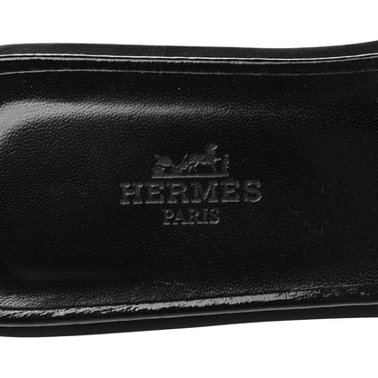 Hermes Ostrich Oran Sandals 38.5 Black 5 of 10