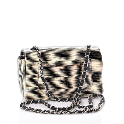 Chanel Patent Calfskin Striped Mini Rectangular Flap Black 3 of 12