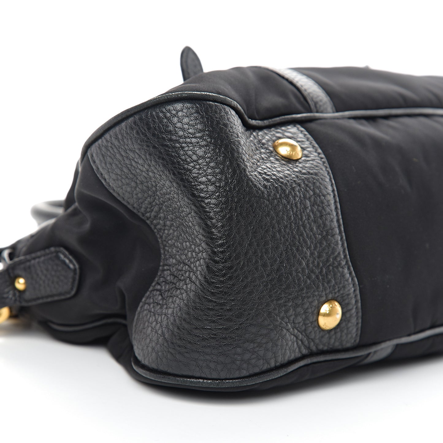 Tessuto Nylon Vitello Daino Shopping Satchel Black