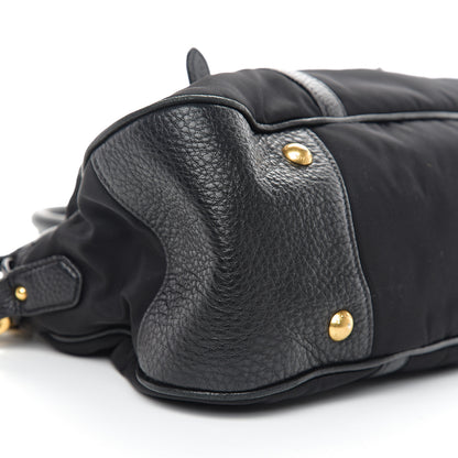 Prada Tessuto Nylon Vitello Daino Shopping Satchel Black 7 of 9