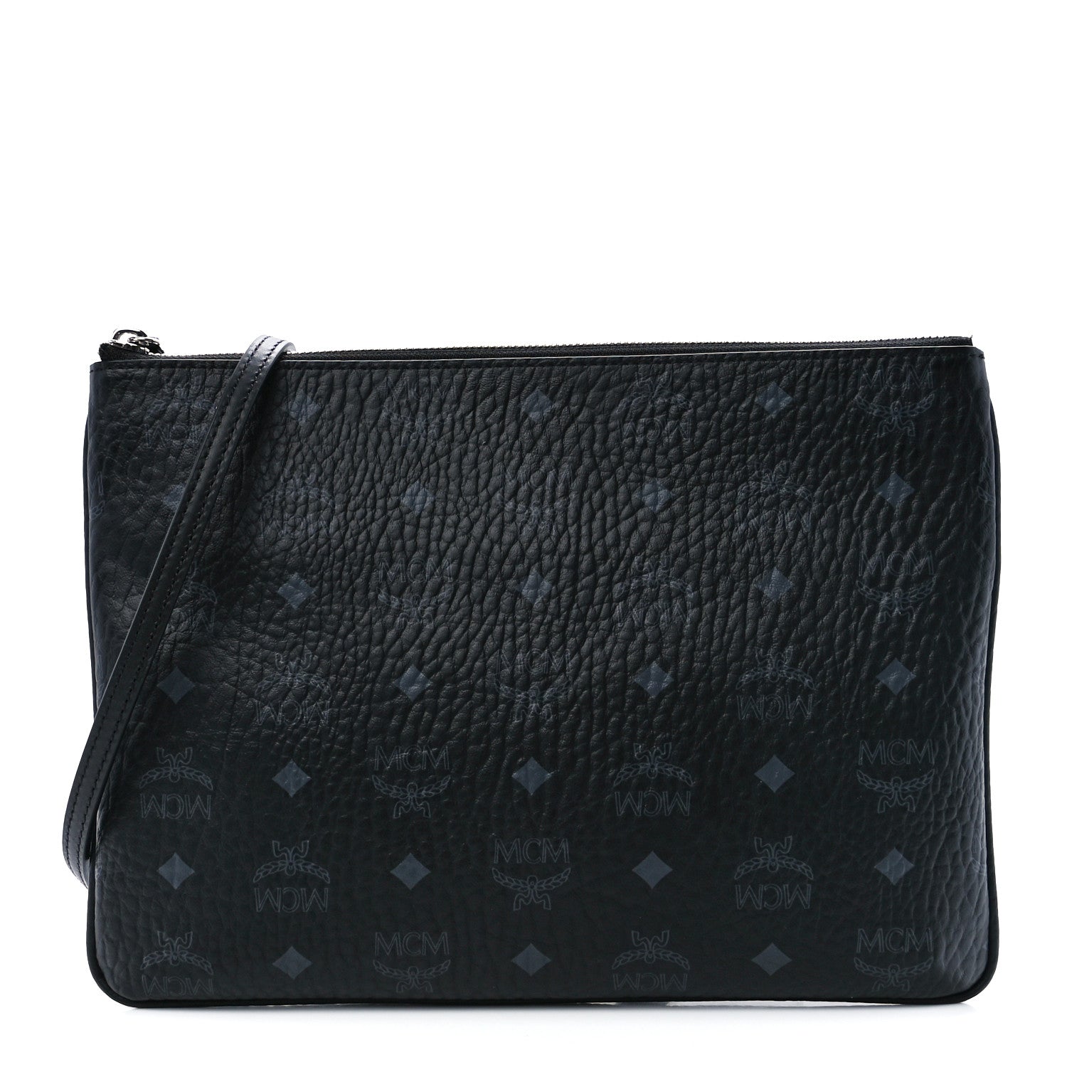 MCM Visetos Liz Shopper Tote Pouch Black 1 of 10