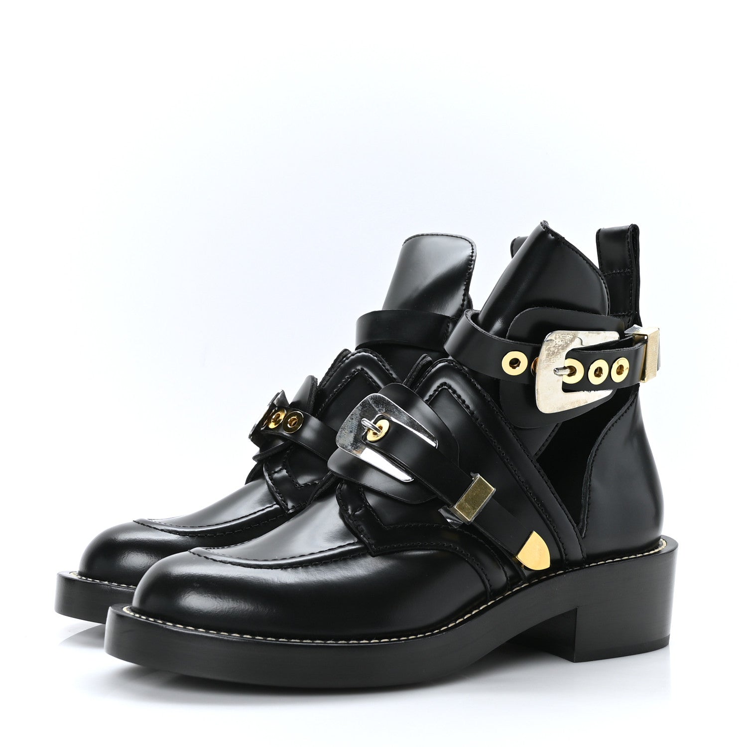 Balenciaga Brushed Calfskin Ceinture Ankle Boots 40 Black 3 of 6