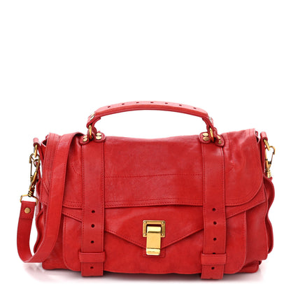 Proenza Schouler Lambskin Medium PS1 Satchel Bright Red 1 of 14