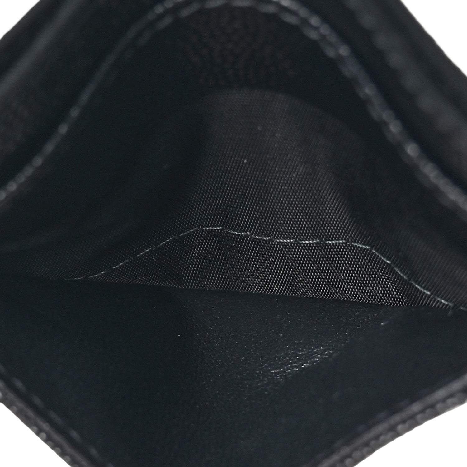 Saint Laurent Grain De Poudre Matelasse Chevron Monochrome Monogram Credit Card Case Black 7 of 11
