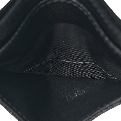 Saint Laurent Grain De Poudre Matelasse Chevron Monochrome Monogram Credit Card Case Black 7 of 11