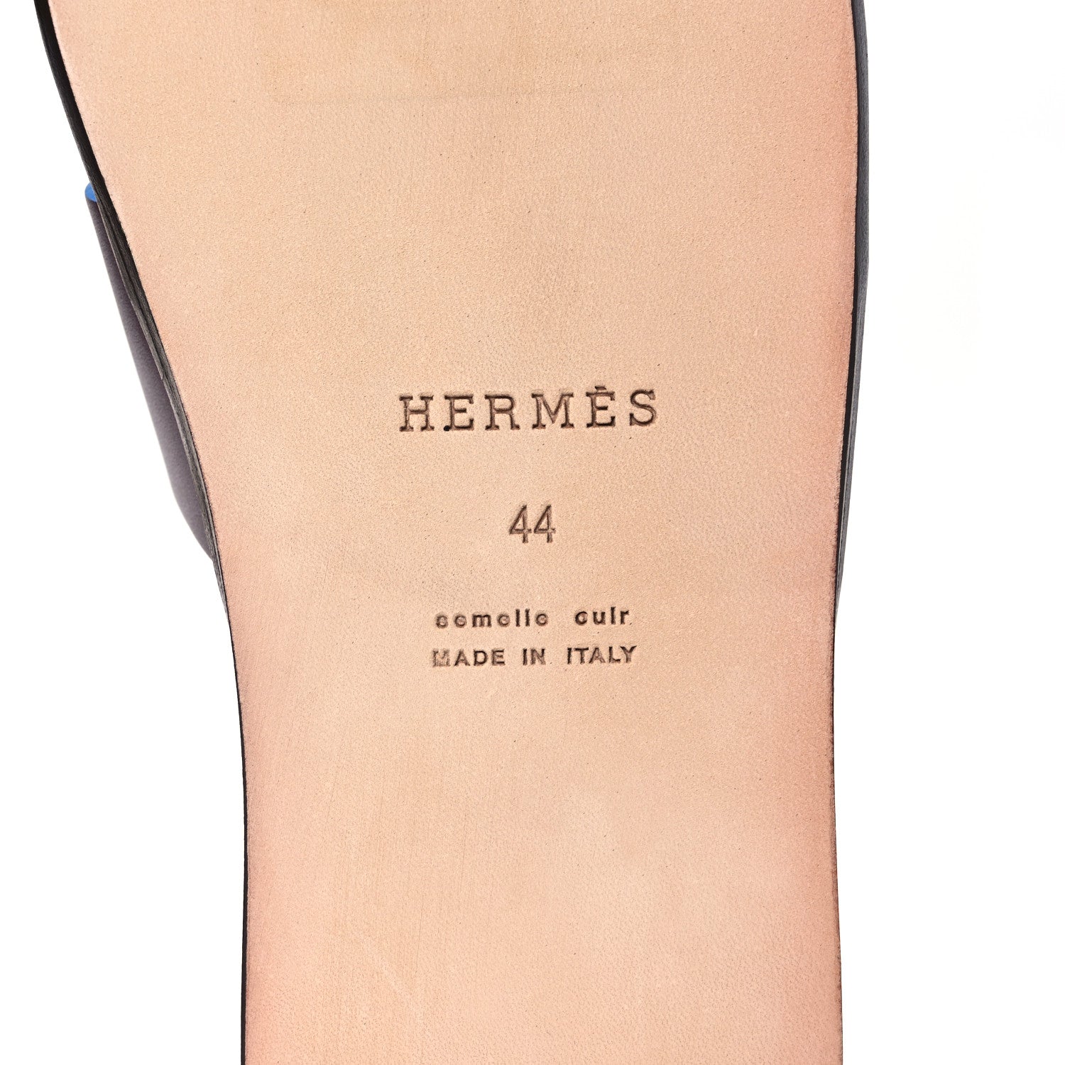 Hermes Calfskin Mens Izmir Sandals 44 Bordeaux Bleu Santorin 8 of 12