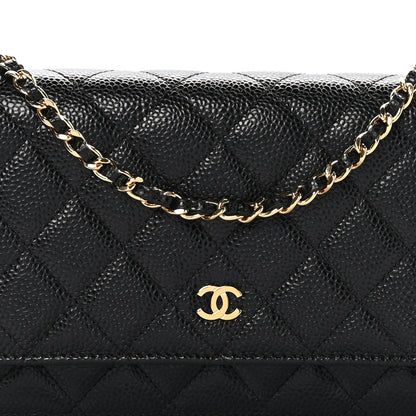 Chanel Caviar Quilted Wallet On Chain WOC Black 9 of 12