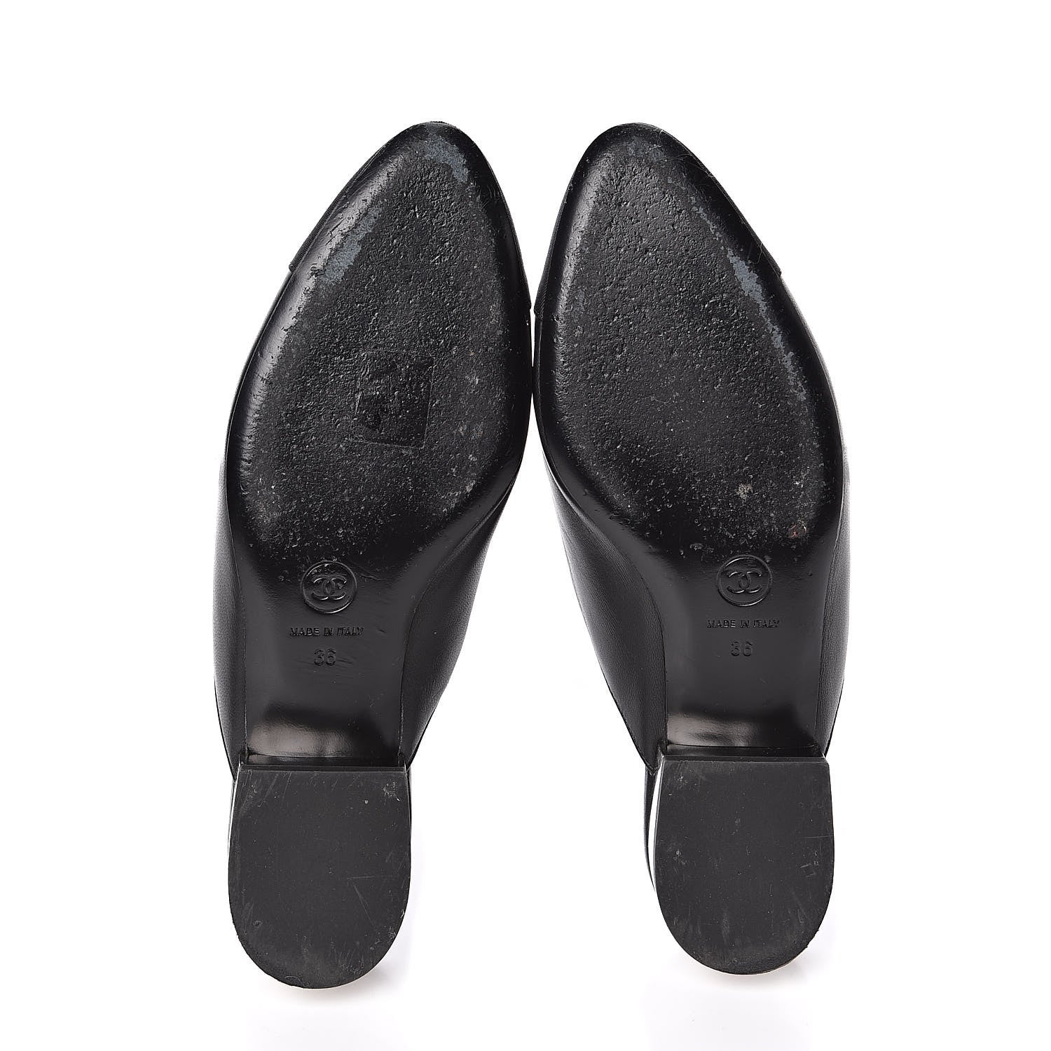 Chanel Lambskin Grosgrain Cap Toe Mules 36 Black 5 of 10