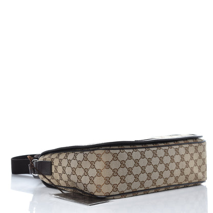Gucci Monogram Large Flap Messenger Bag Beige Dark Brown 4 of 10