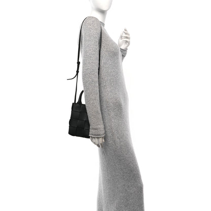 Bottega Veneta Lambskin Maxi Intrecciato Mini North South Cassette Tote Black 2 of 9