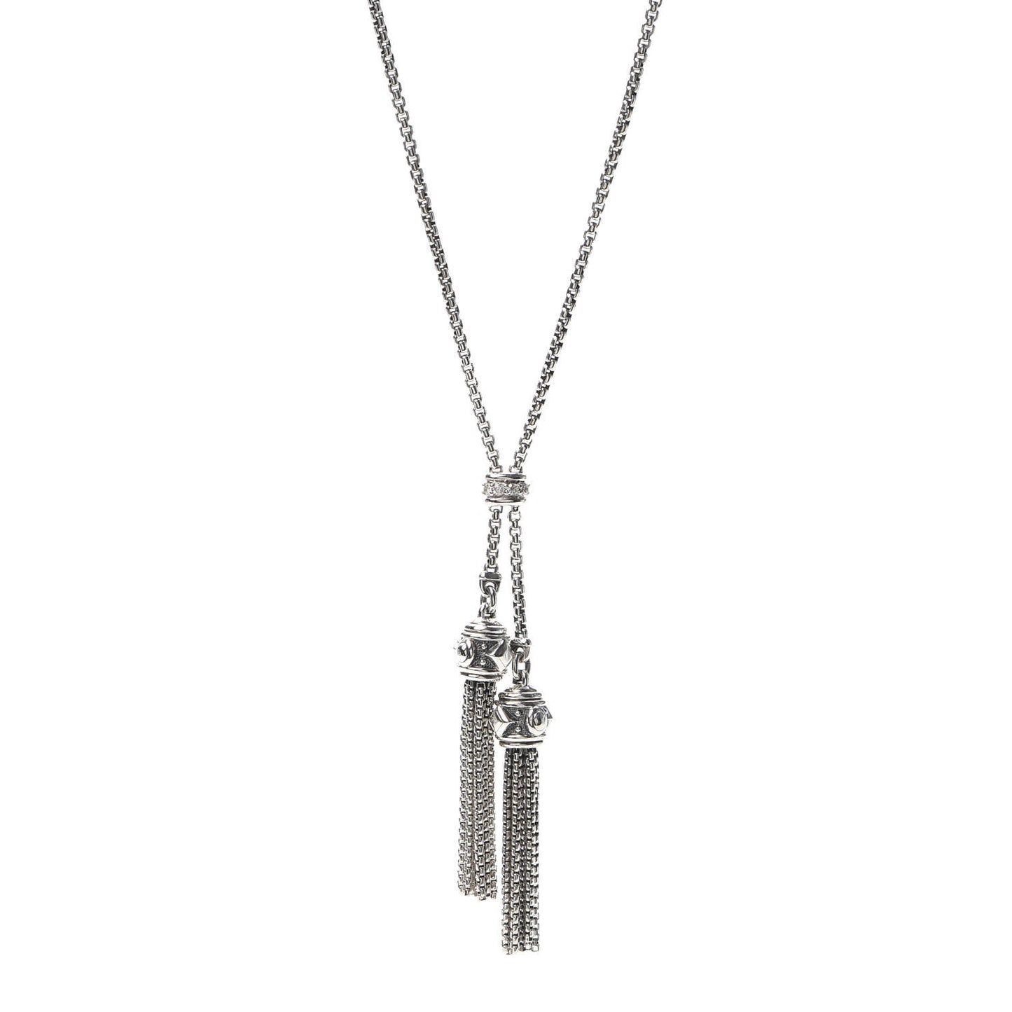 Sterling Silver Diamond Renaissance Tassel Necklace