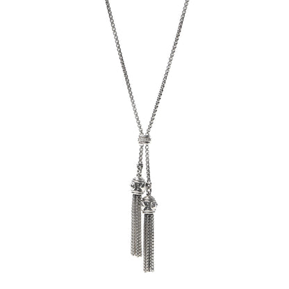 David Yurman Sterling Silver Diamond Renaissance Tassel Necklace 1 of 5