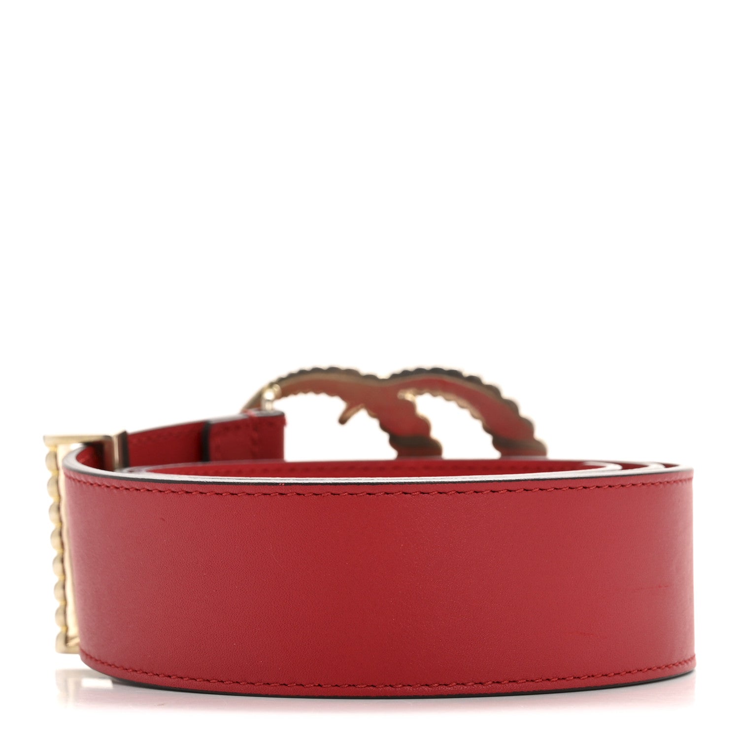Gucci Moon Calfskin Torchon Double G 40mm Belt 85 34 Hibiscus Red 2 of 6