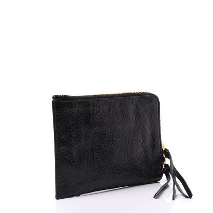 Balenciaga Agneau Arena Classic Gold Hardware Mini Pouch Black 2 of 8