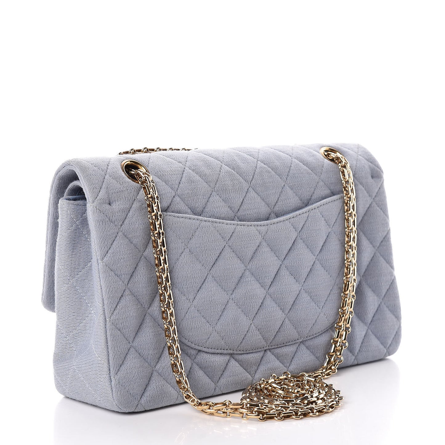 Jersey Quilted Medium Double Flap Light Blue