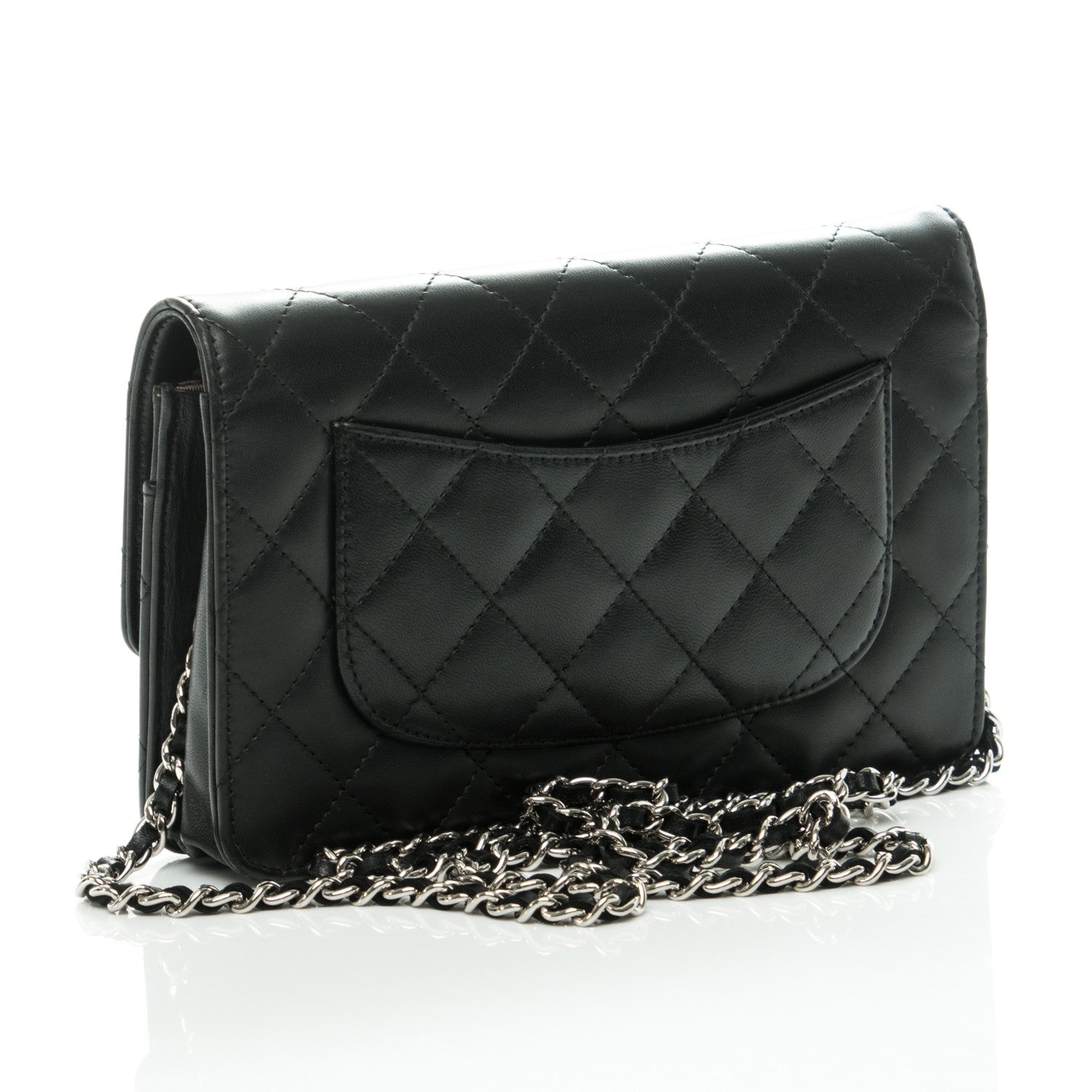Chanel Lambskin Quilted Wallet On Chain WOC Black 3 of 8