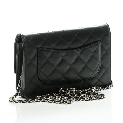 Chanel Lambskin Quilted Wallet On Chain WOC Black 3 of 8